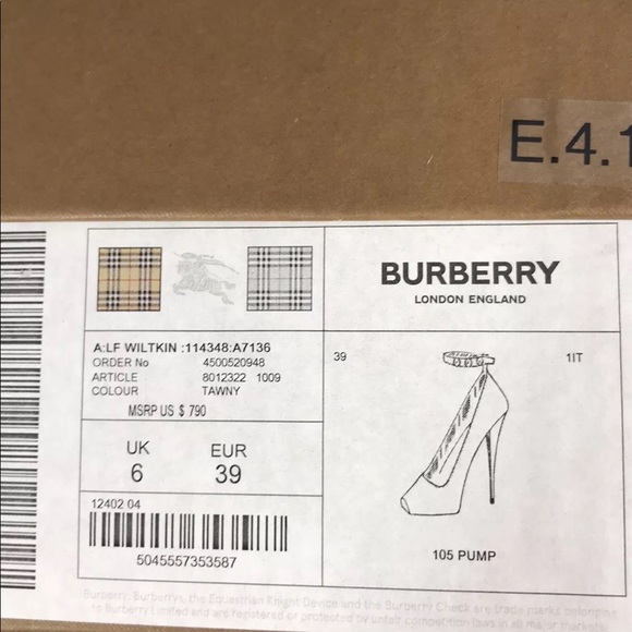 NWT BURBERRY Ankle Strap Leather Sz EU39 $790. - Picture 11 of 12